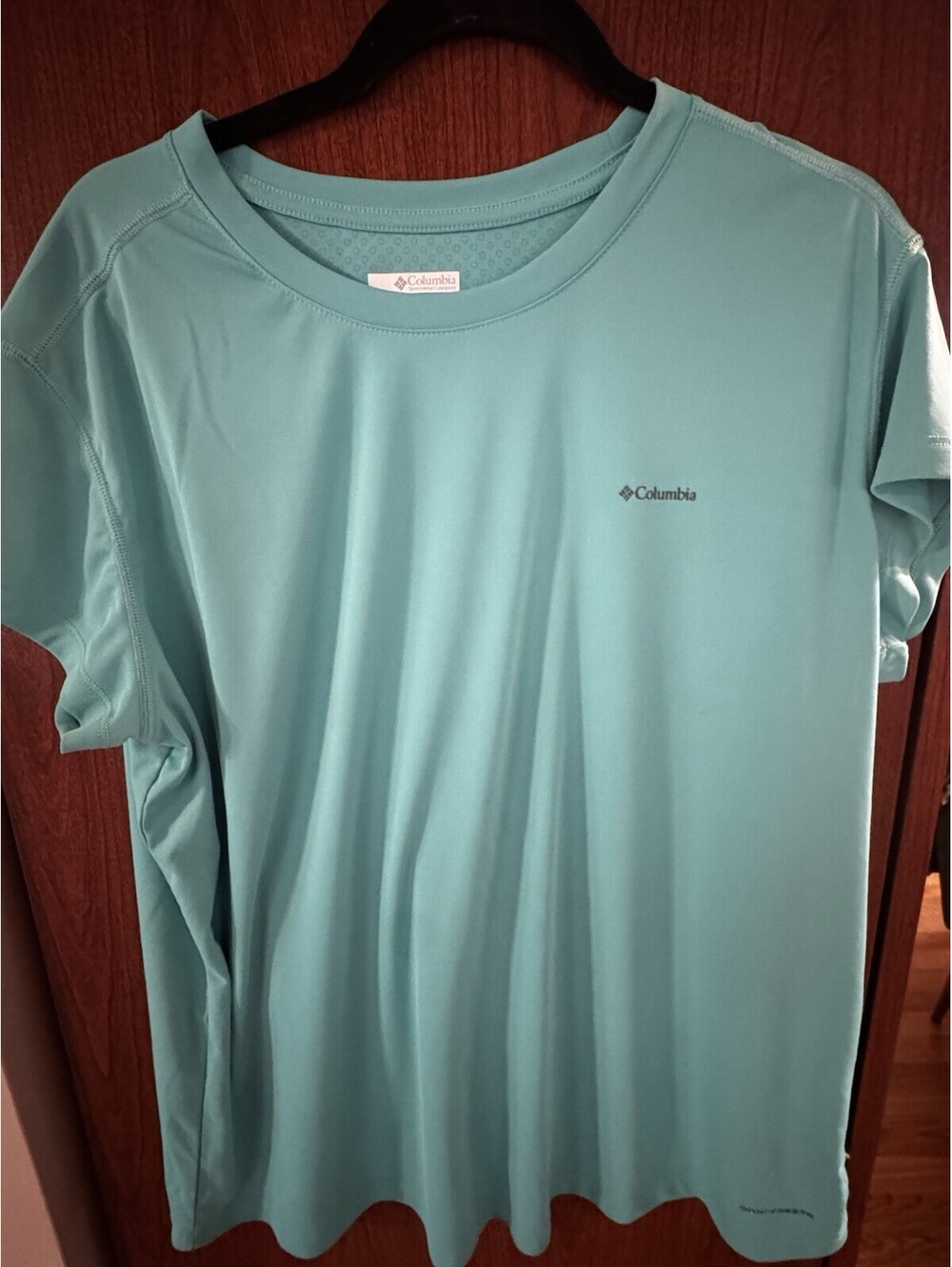 Columbia Omni-Wick Men’s 2XL Turquoise Blue Performance Shirt Hiking Athletic